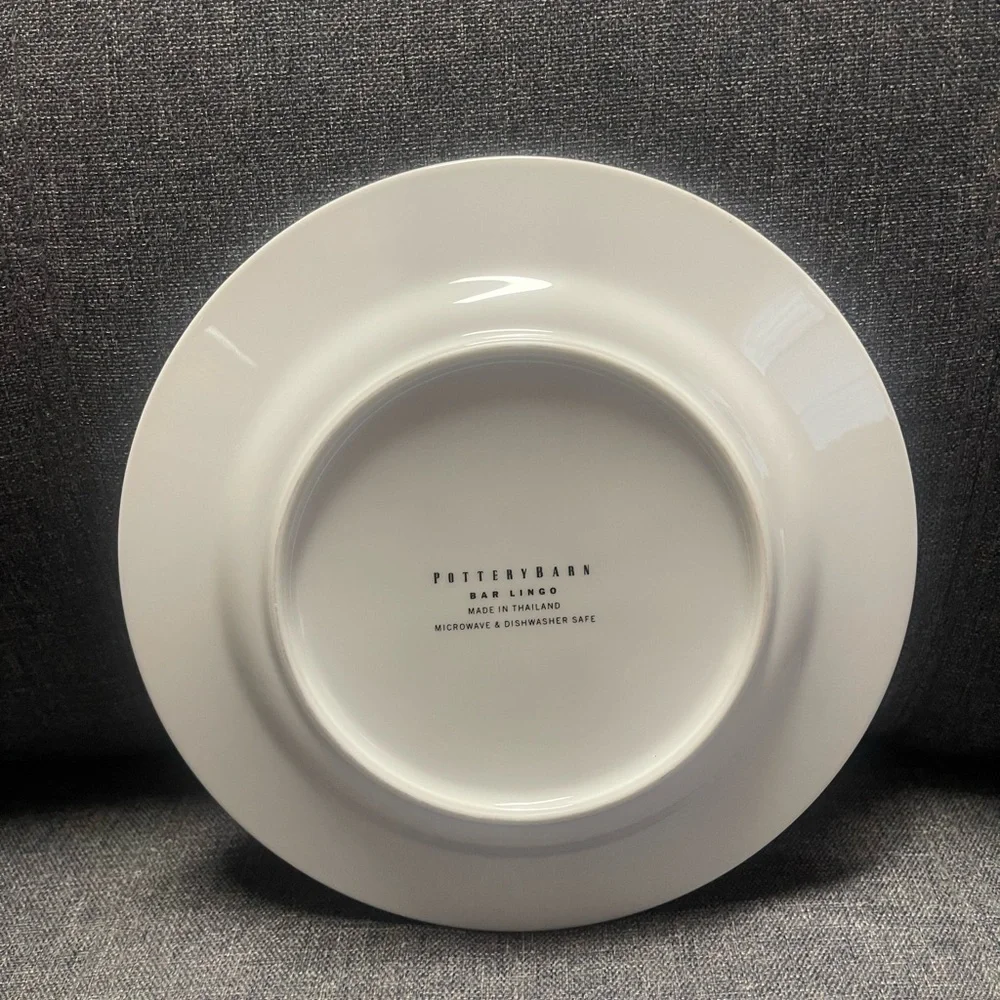 Pottery Barn Bar Lingo Cocktail Plates with Recipe